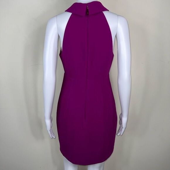 Trina Turk Magenta High Neck Peekaboo Cocktail Dress - Picture 5 of 13